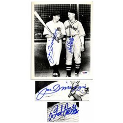 8'' x 10'' Signed Photo by Baseball Greats Joe DiMaggio and Bob Feller -- With PSA/DNA COA