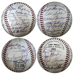 1953 New York Giants Baseball With 26 Signatures -- Including HOFers Hoyt Wilhelm & Monte Irvin -- P