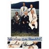 Image 1 : Cooperstown Hall of Fame Induction 8'' x 10'' Photo Signed by HOFers Bowie Kuhn, Monte Irvin, A.B. '