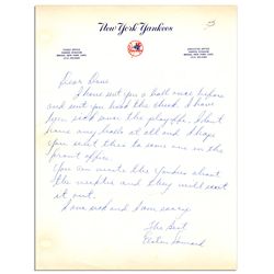 Baseball Legend Elston Howard Autograph Letter Signed on Yankees Letterhead -- ''...I Have Been Sick