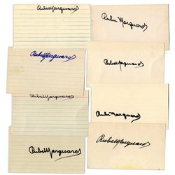 New York Giants HOFer Rube Marquard Signed Lot of 8 Index Cards