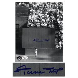 Famous World Series Photo From 1954, ''The Catch'' Signed by Willie Mays -- 8'' x 10'' Photo Is in N