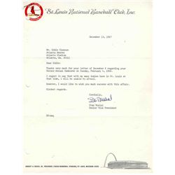 Stan Musial Typed Letter Signed on St. Louis Cardinals Stationery