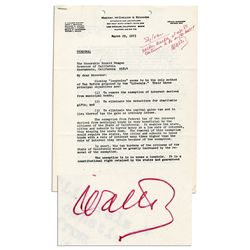 Walter O'Malley Autograph Note Signed -- ''...Calder Mackay at age 80 continues to be on the ball!''