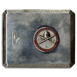 Incredibly Rare Boston Red Sox Medallion Applied to a Silver Cigarette Case -- From Their World Cham