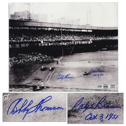 Bobby Thomson and Ralph Branca Signed 20'' x 16.5'' Photo of the Famed ''Shot Heard Round the World'