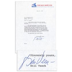 Hall of Famer Bill Veeck Typed Letter Signed -- ''...I was glad to hear that you enjoyed reading 'Ve