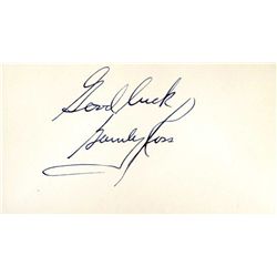 Barney Ross Autograph -- World Champion Boxer -- Near Fine