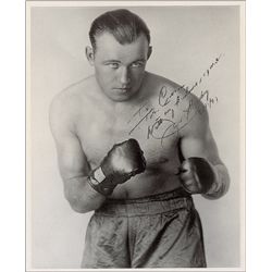 8'' x 10'' Photograph Signed by Heavyweight Jack Sharkey -- in His Famous Photograph With Knuckles B