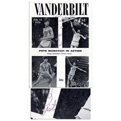 ''Pistol'' Pete Maravich Signed Vanderbilt College Basketball Program -- Scarce Signature Inscribed 