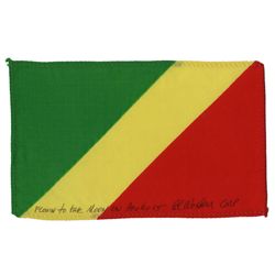 Apollo 15 Flown Republic of The Congo Flag -- Signed & Inscribed by Al Worden