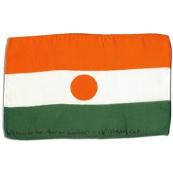 Apollo 15 Flown Niger Flag -- Signed & Inscribed by Al Worden