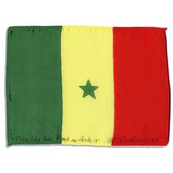 Apollo 15 Flown Senegal Flag -- Signed & Inscribed by NASA Astronaut Al Worden