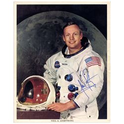 Neil Armstrong Signed 8'' x 10'' Photo -- Uninscribed & Near Fine -- With PSA/DNA COA