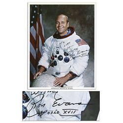 Ron Evans Signed 8'' x 10'' NASA Publicity Photo -- Fine