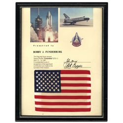 Space-Flown U.S. Flag -- Orbited Earth on Columbia's First Ever Flight