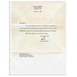 Prolific Inventor Lee De Forest Typed Letter Signed