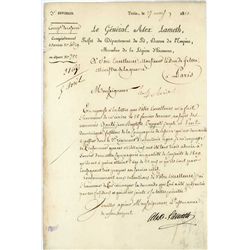 Document Signed by Alexandre Lameth, French General & Aide to Rochambeau During the American Revolut