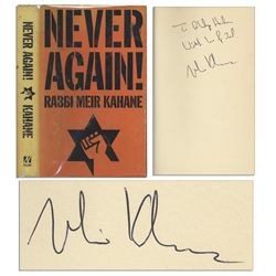 Signed First Printing of Rabbi Meir Kahane's Book ''Never Again!''