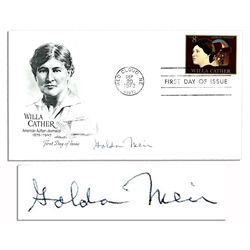 Golda Meir Signed First Day Cover as Israeli Prime Minister