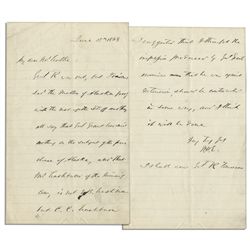 1868 Letter on Alaska Purchase & Ulysses S. Grant -- ''...Grant has said nothing on the...purchase o