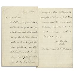 1868 Letter on Alaska Purchase & Ulysses S. Grant -- ''...Grant has said nothing on the...purchase o