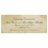 Image 1 : Admission Ticket to the Brooklyn Bridge Opening Ceremony -- Near Fine & Printed by Tiffany & Co.