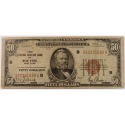 1929 $50 NATIONAL NEW YORK, NY