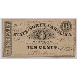 1862 TEN CENT STATE OF NORTH CAROLINA