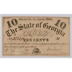 1863 TEN CENT STATE OF GEORGIA