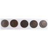 Image 1 : (5) LARGE CENTS (17, 18, 22, 24, 25)