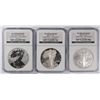 Image 1 : 2006 3pc Silver American Eagle (20th Anniversary) NGC 69's