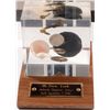 Image 1 : SSNY SHIPWECK COINS AND ARTIFACTS IN SOLID LUCITE DISPLAY,  WITH COA AND STAND