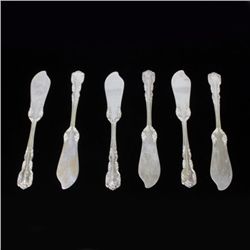 Set of 6 Sterling Flat Handle Butter Spreaders