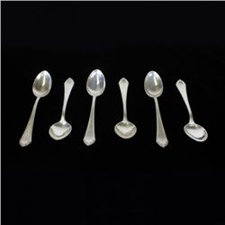 Set of 6 Simpson, Hall, Miller & Co Shirley Spoons