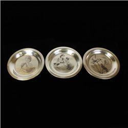 Set of 3 Solid Sterling Silver Plates