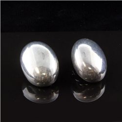 Sterling Oval Clip-On Earrings
