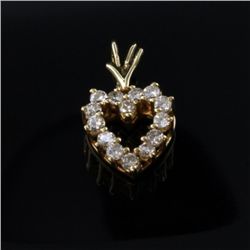 Diamond Heart Pendant in Yellow Gold