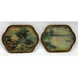Art-Pair of Vintage Framed Prints