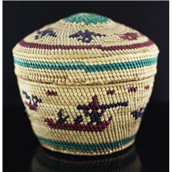 Vintage Native Alaskan Finely Woven Mini Basket