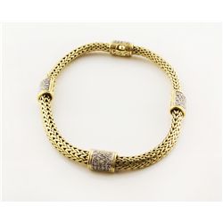 John Hardy 18k Classic Chain & Pave Diamond Bracelet