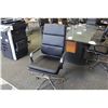 Image 2 : EURO SLIM BACK DESIGNER BLACK LEATHER BOARDROOM CHAIR