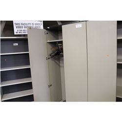 GREY WITH BLACK TRIM 2 DOOR STORAGE / WARDROBE COMBO CABINET