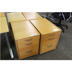 MAPLE 3 DRW. ROLLING FILE PEDESTAL