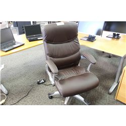 DARK BROWN LEATHER HIBACK EXECUTIVE CHAIR