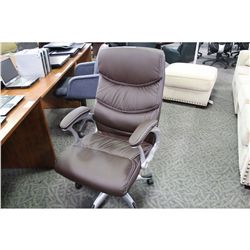 DARK BROWN LEATHER HIBACK EXECUTIVE CHAIR