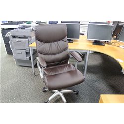 DARK BROWN LEATHER HIBACK EXECUTIVE CHAIR