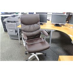 DARK BROWN LEATHER HIBACK EXECUTIVE CHAIR
