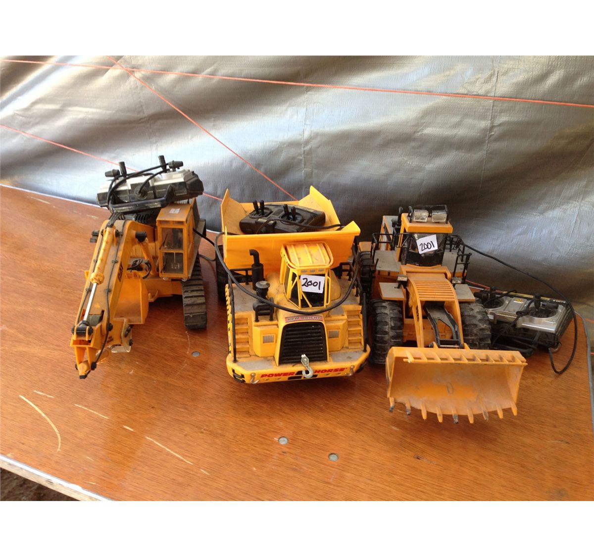 3 Pc Lot Ty Dump Trunk Cat Loader Cat Excavator Remote Control