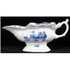 Image 1 : A Late 18th Century Porcelain Sauce Boat, decorated in underglaze blue with Oriental fisherman (c...